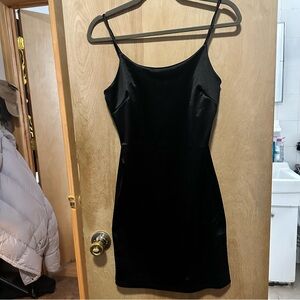 Black Silky Body-con Dress